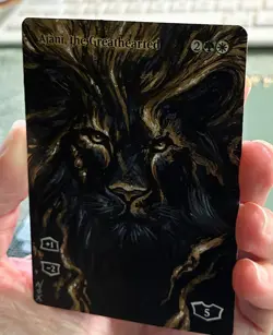 Hand-painted MTG alter | Ajani, the Greathearted | textless NOX altered art - Image 2