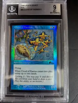 mtg 1999 URZA'S LEGACY FOIL #29 CLOUD OF FAERIES C BGS 9 PSA - Image 1