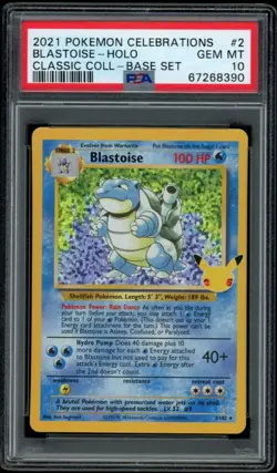 PSA 10 Blastoise Holo 2 Pokemon Celebrations Classic Collection 2021 Base Set - Image 1