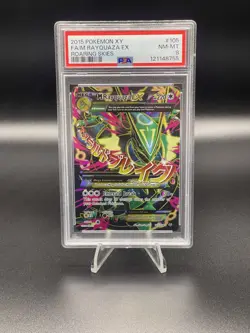 Pokemon Mega M Rayquaza EX 105/108 XY Roaring Skies Holo Full Art - PSA 8 - Image 1