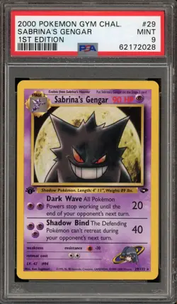 Pokemon Sabrina's Gengar Gym Challenge 1st Edition Rare #29 PSA 9 Mint - Image 1