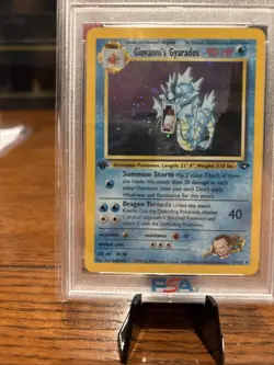 2000 Pokemon Gym Challenge 1st Edition Giovanni’s Gyarados #5 Holo Rare PSA 8 - Image 4