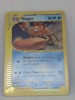 Kingler 015/165 Expedition Base Set Holo Rare Pokemon TCG Nintendo e-reader LP - Image 3
