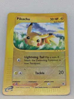 Pikachu 124/165 Expedition Base Set Reverse Holo Rare Pokemon TCG Nintendo - Image 3