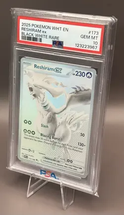 2025 Pokemon WHT EN White Flare - RESHIRAM ex #173/086 Black White Rare - PSA 10 - Image 1