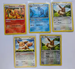 Pokemon Russian XY Sets Mix Eevee Eeveelutions Lot 5 Karten Rare - Image 1