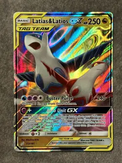 Latias & Latios GX (ULTRA RARE) SM Tag Team Up 113/181 Pokemon Sun And Moon - NM - Image 1