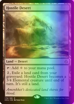 MTG Magic the Gathering Hostile Desert (178/257) Hour of Devastation LP FOIL - Image 1