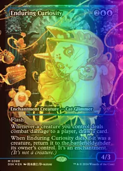 MTG Enduring Curiosity (388/469) Duskmourn House of Horror LP FOIL - Image 1