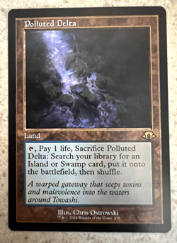 MTG English Magic Card NM Retro Frame POLLUTED DELTA from Modern Horizons 3 - Image 1