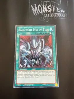 YUGIOH RAGE WITH EYES OF BLUE SUPER RARE LED3-EN004 1ST EDITION - Image 1