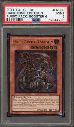 Yu-Gi-Oh! Dark Armed Dragon Turbo Pk. 6 Ultimate Rare TU06-EN000 PSA 9 Mint - Image 1