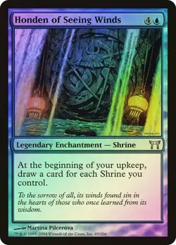 Champions of Kamigawa MTG Foil Honden of Seeing Winds Magic - Image 1