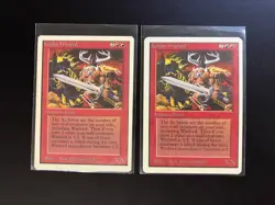 2 x KELDON WARLORD from Unlimited Edition Magic the Gathering MTG 1993 Red - Image 1