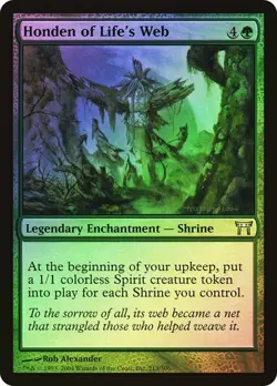 Champions of Kamigawa MTG Foil Honden of Life's Web Magic - Image 1