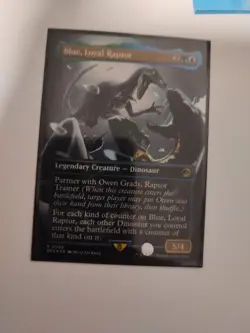 MTG Blue, Loyal Raptor Jurassic World Collection 0008 Foil Rare - Image 1