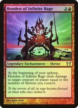 Champions of Kamigawa MTG Foil Honden of Infinite Rage Magic - Image 1