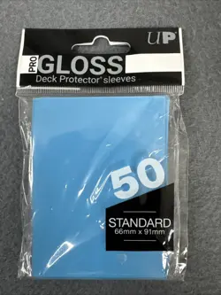50 ULTRA PRO GLOSS LIGHT BLUE STANDARD SIZE DECK PROTECTOR Card Sleeves mtg ccg - Image 1