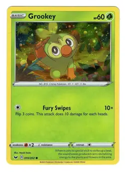 Grookey 010/202 Cosmos Holo Sword & Shield Promo Pokemon Card NM - Image 1