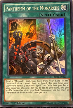 Pantheism of the Monarchs SR01-EN023 Super Rare 1st Edition YuGiOh TCG Card - Image 1