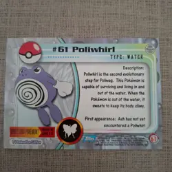 #61 Poliwhirl Topps Pokemon Trading Card Holo No. 61 - Image 2