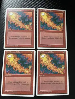 Magic: The Gathering Red Elemental Blast Fourth Edition Playset X4 Mtg. - Image 1