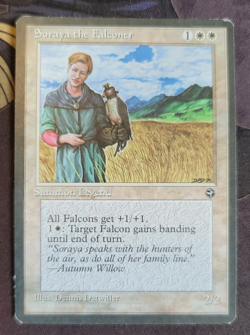 Soraya the Falconer MTG Homelands, Used, Moderately played regular - Image 1