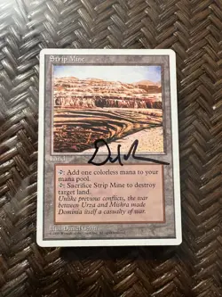 Mtg. Strip Mine. 4th Ed. Signed. - Image 1