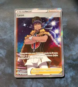 Leon 182/185 Trainer Vivid Voltage Holo Ultra Rare Pokemon Card Nintendo 2020 - Image 1
