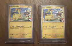 Two SEALED Pikachu SVP101 Black Star SV Promo Play League Pokemon Cards TCG Mint - Image 1