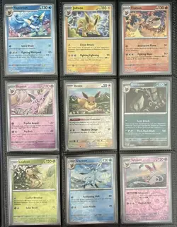 Prismatic Evolutions Complete Set Of 9 Cards Eeveelutions Reverse Holo MINT! - Image 1