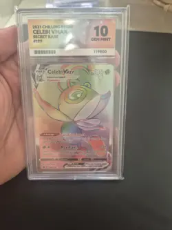 Celebi VMAX Chilling Reign Rainbow Rare Full Art Holo Pokemon Card 199/198 - Image 1
