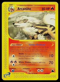 Pokemon Card - Arcanine Skyridge 3/144 Rare - Image 1