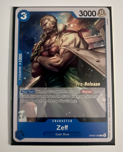 ONE PIECE ENGLISH CARD GAME CARTE PRE RELEASE Zeff (OP06-048 EN- MINT - Image 1