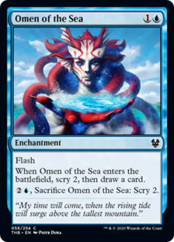 Omen of the Sea FOIL Theros Beyond Death PLD Blue Common MAGIC MTG CARD ABUGames - Image 1