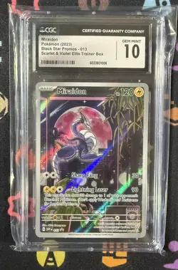 CGC 10 Miraidon 013 Scarlet & Violet Black Star Promo Full Art Pokemon Card - Image 1