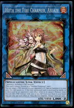 1x Hiita the Fire Charmer, Ablaze (PCR) NM Eng YuGiOh - Quarter Century Stampede - Image 1