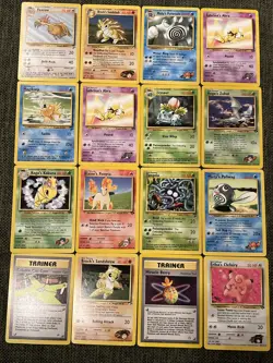 Pokemon Non-Holo Card Lot WOTC Vintage 16 cards HP To LP - Image 1