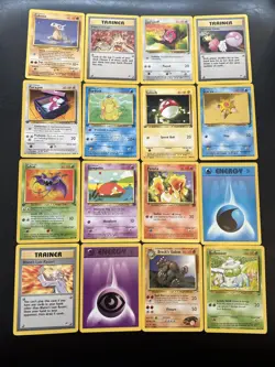 Pokemon Non-Holo Card Lot WOTC Vintage 16 cards HP To LP - Image 1