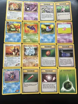 Pokemon Non-Holo Card Lot WOTC Vintage 16 cards HP To LP - Image 1