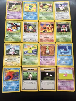 Pokemon Non-Holo Card Lot WOTC Vintage 16 cards HP To LP - Image 1