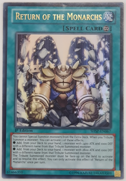 Return of the Monarchs - SHSP-EN067 - Ultra Rare 1st Edition Yugioh x 2 - Image 1