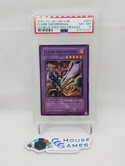 Flame Swordsman Yu-Gi-Oh! PSA 8 2002 Blue-Eyes LOB-003 Super Rare *CCGHouse* - Image 1