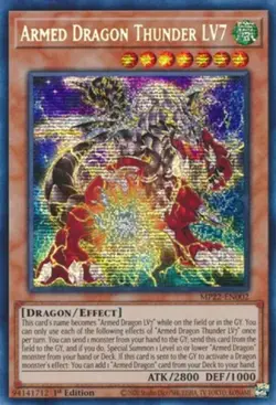 Yugioh! LP Armed Dragon Thunder LV7 - MP22-EN002 - Prismatic Secret Rare - 1st E - Image 1
