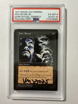 Dark Ritual Tempest MTG (PSA 6 Card) (PSA 10 Auto) - Image 1