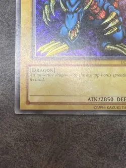 Yu-Gi-Oh! Ultra Rare Reverse Secret Tri-Horned Dragon LOB-000 Misprint Error - Image 2