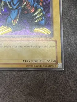 Yu-Gi-Oh! Ultra Rare Reverse Secret Tri-Horned Dragon LOB-000 Misprint Error - Image 3