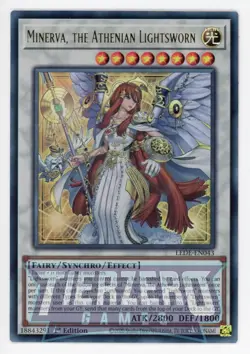 Yugioh LEDE-EN043 Minerva, the Athenian Lightsworn Ultra Rare 1st NM - Image 1