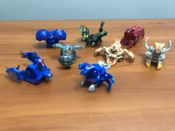 BAKUGAN BATTLE BRAWLERS LOT OF 8 w/ BLUE CASE & CARDS ANIME TOYS FIGURES - Image 2