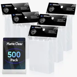 500 Count Card Sleeves - Matte Clear Trading 500 Pack, - Image 1